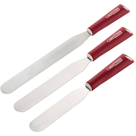 Cake Boss Stainless Steel Tools and Gadgets 3-Piece Icing Spatula Set,