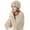 Beige, variant on Winter New Buttons Solid Color Hats Scarves Knitted Caps Men's And Women's Outdoor Warm Hat Gloves Scarf Set