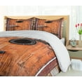 thumbnail image 4 of Ambesonne Antique Duvet Cover Set, Pine Wood Windows, 2-Calking, Caramel Brown, 4 of 6
