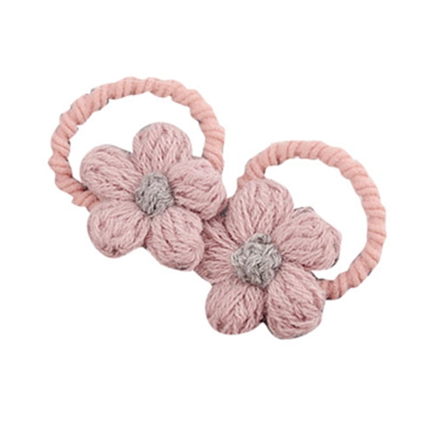 Guardurnaity 2 unids/set niños flores bandas elásticas para el cabello Cola de Caballo titular niños niñas flores de Cachemira banda para el Accesorio para el cabello Rosa