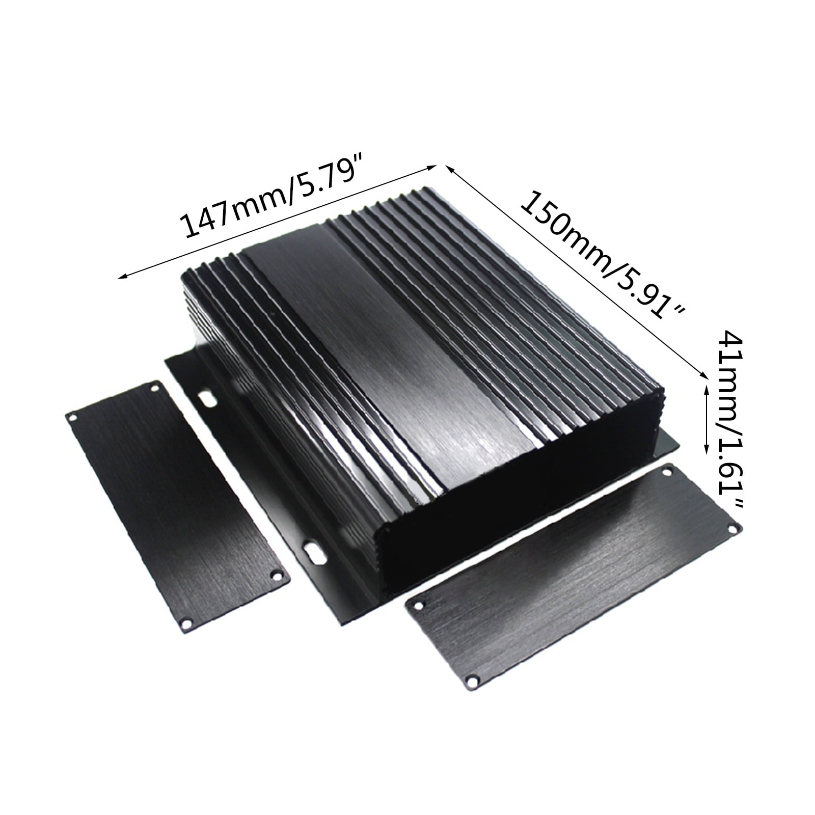 BQBQERT Extruded Electronic Project Aluminum Enclosure for Case Black 150x147x41mm Junction Box for PCB Board