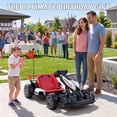 thumbnail image 2 of Licensed Porsche 24V Go Kart Ride on Toys Electric Go Kart for Boys Girls Age 6-12 Years Old, White & Red, 2 of 10