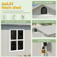 thumbnail image 6 of Patiowell 6' x 4' Plastic Shed for Outdoor Storage,Resin Shed with Window for Garden,Backyard,Tool Storage Use，White, 6 of 8