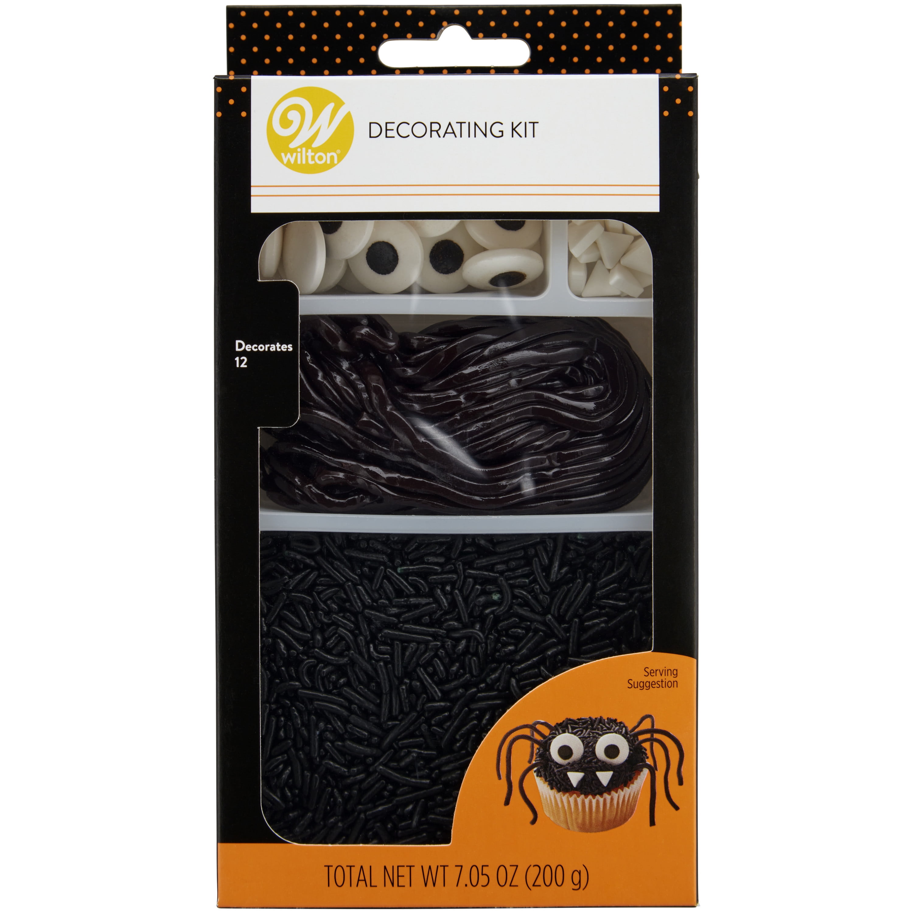 Wilton Halloween Black Spider Cupcake Decorating Kit, Decorates 12