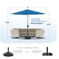 thumbnail image 3 of 9 FT Aluminum Outdoor Patio Umbrella, Fade-Resistant Outdoor Market Table Umbrella with Push Button Tilt, Royal Blue, 3 of 4