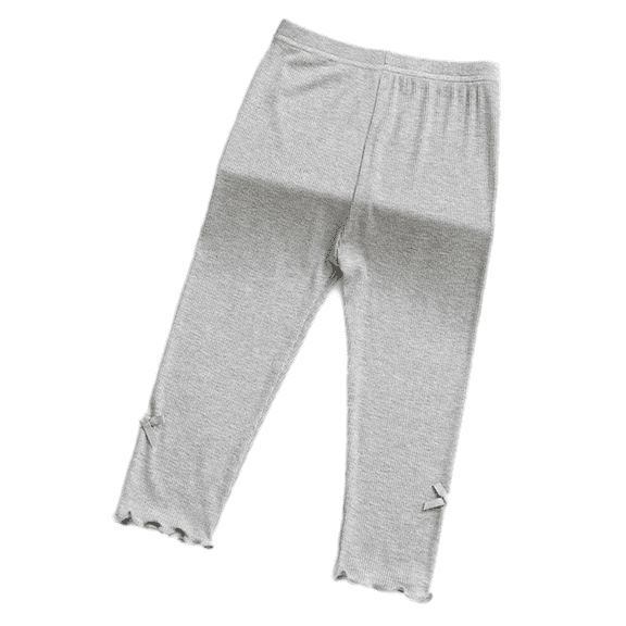 Little Girls Thin Leggings Pants Kids School Uniform Cotton Sweatpants with Elastic Waist Toddler Slim Fit Mid Length Pants