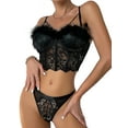 thumbnail image 1 of Arvbitana Women Camisole Spaghetti Straps See-through Lace Feather Patchwork Tops Party Club S-L, 1 of 6