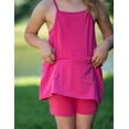 thumbnail image 4 of Oudiya Girls Summer Dress with Shorts Spaghetti Straps Romper Dresses with Pockets for Kids 5-15 Y, 4 of 8