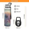 thumbnail image 3 of Sports Water Bottle 1000ML Tritan Food Grade Clear Water Bottle Fitness Outdoor Sports Bike A Cartoon Pink Octopus, 3 of 7