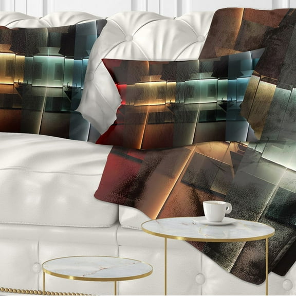 Designart Kitchen with LED Lighting - Abstract Throw Pillow - 12x20