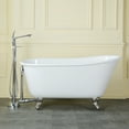 thumbnail image 2 of Aqua Eden VCTND5728NT1 57-Inch Cast Iron Oval Single Slipper Clawfoot Tub (No Faucet Drillings) in White/Polished Chrome, 2 of 7