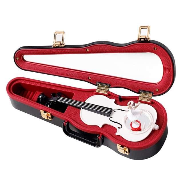 Cajas musicales con violín, instrumento Musical, figura de Ballet de baile para amigos, novia, vacaciones, decoración del hogar, coleccionabl Negro Baoblaze Estuche de música