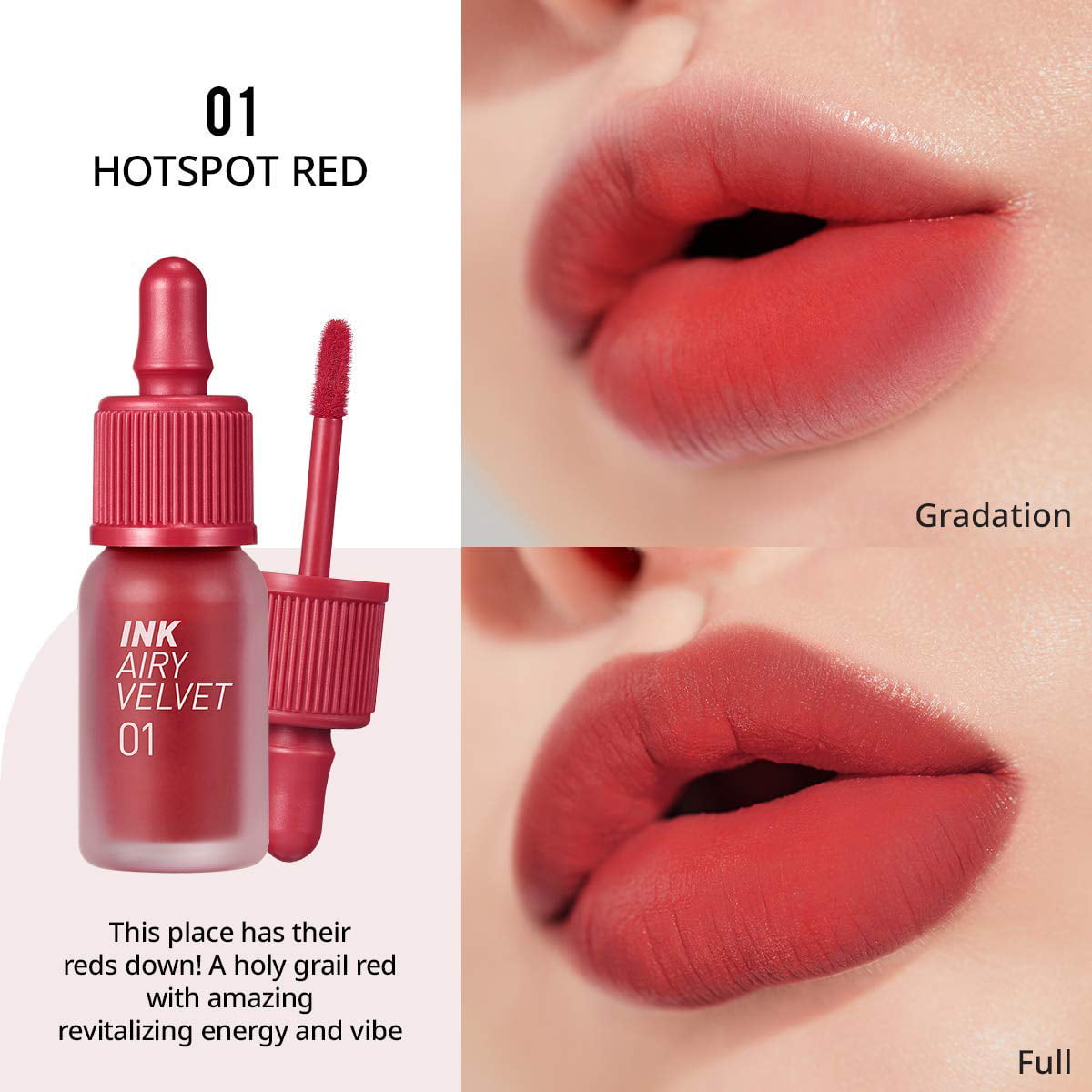 Peripera Ink Airy Velvet Lip Tint #001 Hotspot Red 4g (0.14 oz 