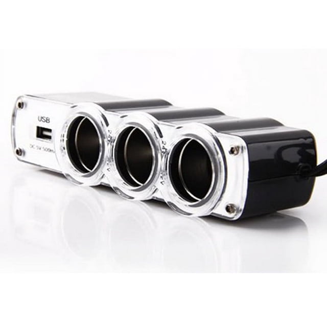 Kieccall 1 USB Charger + 3 Car Lighter Socket Splitter - 12V 3.1A Fast Charging, Multi-Port Design, Road Trips & Daily Commutes for Multiple Devices