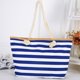 thumbnail image 2 of Bolso de playa a rayas de verano para mujer Bolsos Tote Bolso bandolera reutilizable azul oscuro, 2 of 3
