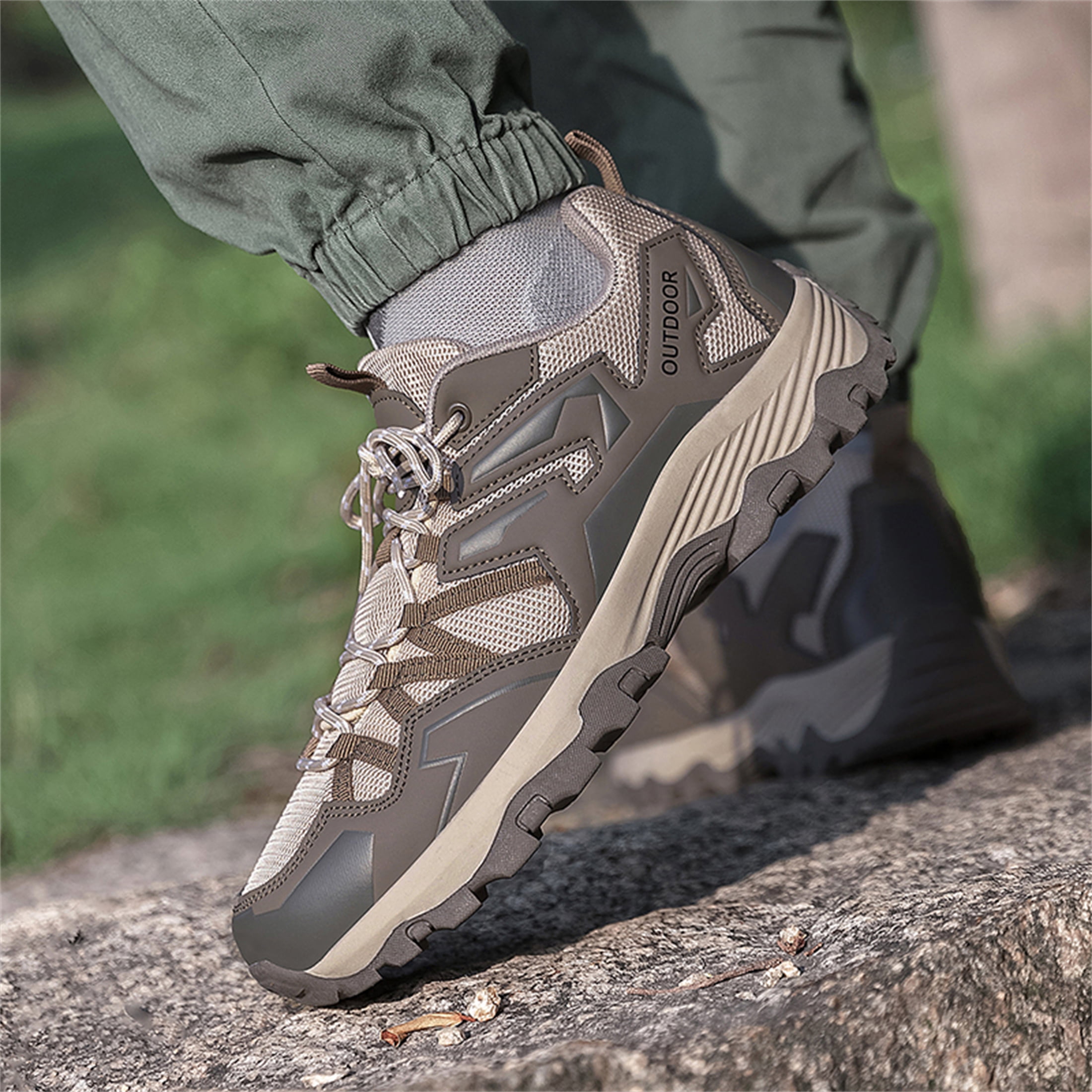 YOURDIARY Womens Mens Hiking Shoes Comfortable Breathable Anti-Slip Outdoor Hike Trekking Trails Shoe