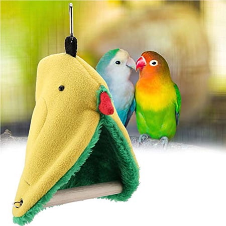 Pet Supplies Bird Bed Cozy Parrot Triangle Ham Cage Hanging Tent Toys For Happy And Comfortable Bird Rest,13x15 cm,Yellow