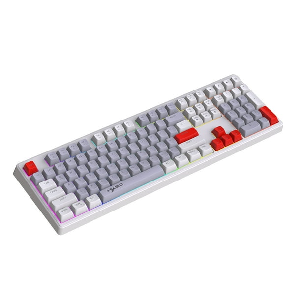 Teclados HXSJ V300 Teclado para juegos con cable K108 RGB Streamer Teclado de membrana con función compuesta retroiluminada ajustable pero sensación súper mecánica para juegos/oficina