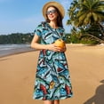 thumbnail image 4 of Disketp Colorful Fishing Baits para Vestido de Manga Corta para Mujeres, Vestidos de Verano para Mujeres, Casual y Holgado para la Playa, 4 of 6