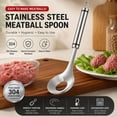 thumbnail image 4 of 2 Pack Stainless Steel Meatball Maker Spoon, Long Handle with Hanging Loop, Meatball Shaper Tool with Hole for Meatballs, Fish Balls & Rice Balls, Akmoler, 4 of 8