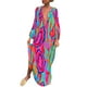 thumbnail image 2 of Gibobby Vestido de gasa de verano para mujer Vestido estampado de manga larga suelto sexy con cuello en V para mujer(Camuflaje,CH), 2 of 4
