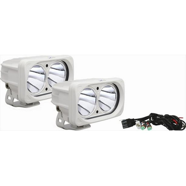 Vision X Éclairage 9131719 Optimus Carré Blanc 2 10w LEDs 10 Degrés Étroit 2 Kit de Lumière