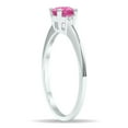 thumbnail image 3 of SZUL Women's Pink Topaz and Diamond Classic Band in 10K White Gold, 3 of 5