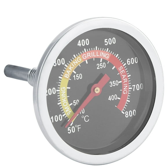 Grill Temperature Gauge, 50℉ to 800℉ M10 Pit BBQ Temperature Gauge Stainless Steel Smoker Dial Replacement for Outside Grill Oven, Celsius and Fahrenheit Display