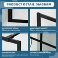 thumbnail image 5 of Goodyo 34" X 72" Walk-in Shower Door, Frosted Tempered Glass Shower Screen , Matte Black Framed Fixed Panels, 5 of 7