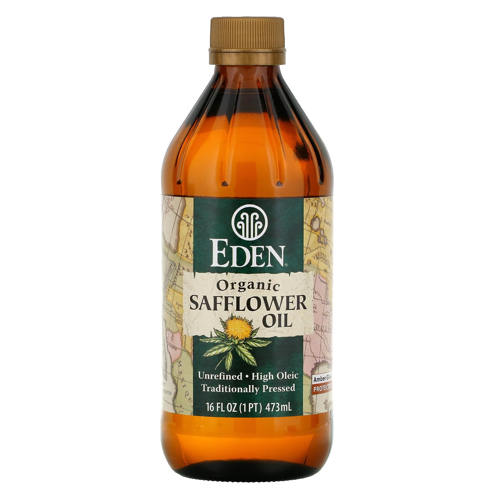 Organic Safflower Oil, Unrefined, 16 fl oz (473 ml), Eden Foods