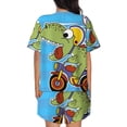 thumbnail image 3 of Kdxio Funny Dinosaurs Pursue a Meat Print Pajamas Sets for Women Short-Sleeved Pjs with Lounge Shorts Two Piece Sleepwear S-4XL, 3 of 8