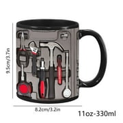 Weloille Tool Box Shaped Ceramic Mug 1 Piece, 12 oz Heat Resistant Coffee Mug, Smooth Glaze Microwave Safe Drinking Cup, Innovative Funny Mug for Office Home Daily Use Gift for Men Women