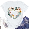 thumbnail image 2 of NAMTYQX Casual Tops for Women Fashion Short Sleeve Patterned Lightweight Crewneck Plus Size Muster Slack Airoft Graphic Tees for Women Trendy White Size XL, 2 of 4