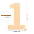 thumbnail image 2 of Uxcell 17 Large Blank Wooden Number 1 Shape Cutout Unfinished Wood Number Sign, 2 of 6