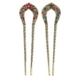 thumbnail image 1 of 2 Pcs Épingle à Cheveux Vintage en Cristal Strass à Double Griffe Épingle à Cheveux, 1 of 9