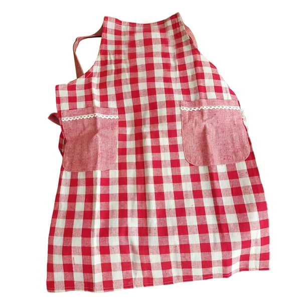 Delantal de chef con pechera, delantal de cocina para el hogar, para mujeres, hombres, para picnic, pintura, corte de pelo Rojo
