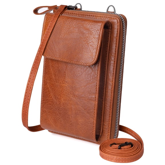 CHENQI Women's small crossbody bag,PU leather mobile phone wallet with credit card slot