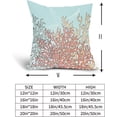 thumbnail image 6 of Nautical Coastal Coral Throw Pillow Covers 20x20 Inch Teal Beach Starfish Pillow Covers Farmhouse Ocean Seashell Outdoor Pillowcases Cotton Linen Cushion Covers for Couch Sofa Bed Decor (Pack of 2), 6 of 6
