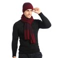 thumbnail image 1 of Gorro grueso de otoño e invierno, traje cálido, gorro para hombre y mujer, bufanda, guantes, regalo de tres piezas, 1 of 5