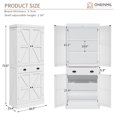 thumbnail image 4 of Oneinmil 72" Pantry Storage Cabinet, Tall Kitchen Pantry with Farmhouse Barn Doors for Kitchen, Rustic White, 4 of 7