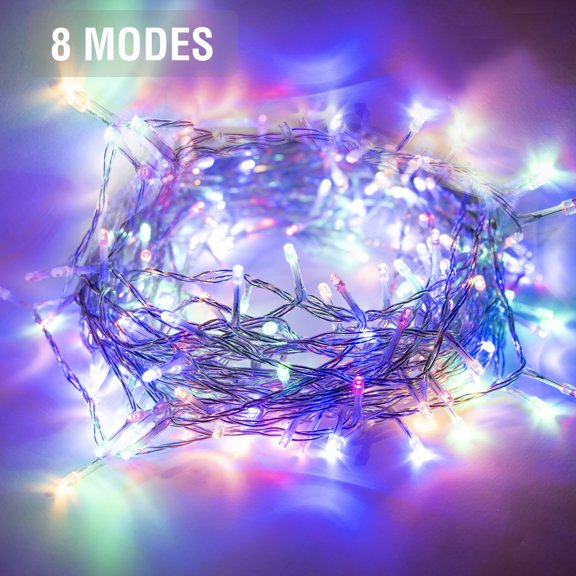 Kozyard Indoor/Outdoor 33ft 100 LEDs String Lights Waterproof Fairy Twinkle Light (Transparent Wire with Multicolor)