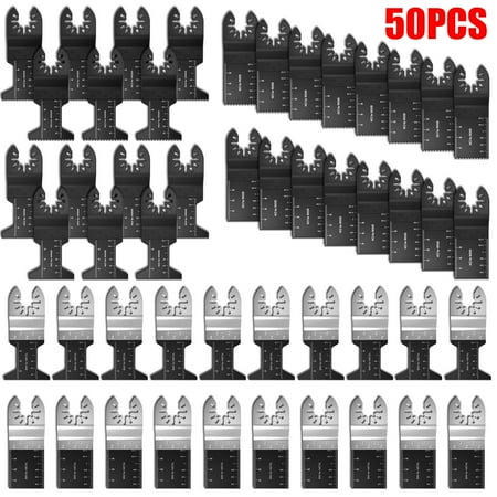 

Pluokvzr Wrighteu 50pcs Wood Cutting Set Oscillating Saw Blades Quick Release Multitool for Dremel Fein Multimaster Makita Bosch