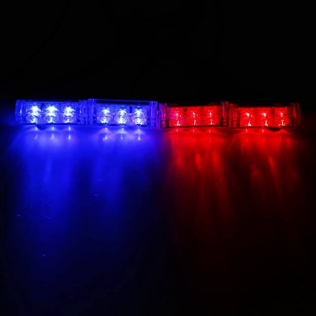 12V 4x3led Strobe Flash Light Advertencia de Emergencia Auto Policía Lámpara de Baliza Estrobhrobas 3 Modos Azul Rojo