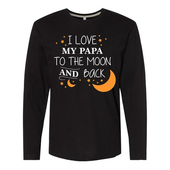 Inktastic I Love My Papa to the Moon and Back Long Sleeve T-Shirt