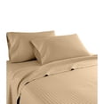 thumbnail image 5 of Home Sweet Home Dream Striped 1200 TC Egyptian Cotton Deep Pocket Bed Sheet Set Taupe Hypoallergenic,Fully Elasticized Fitted Sheet,Cooling Full, 5 of 5