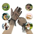 thumbnail image 4 of Guantes bloqueadores del sol de encaje únicos para mujeres, 1 par de mitones negros, 4 of 5