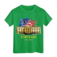 thumbnail image 5 of mgoYE 250th Anniversary USA Flag Shirt Girls 4th of July Shirt Girls Boys 250 Years American Anniversary Shirt American Flag Stars Fireworks Graphic Tee Tops(Green,7-8 Years), 5 of 5