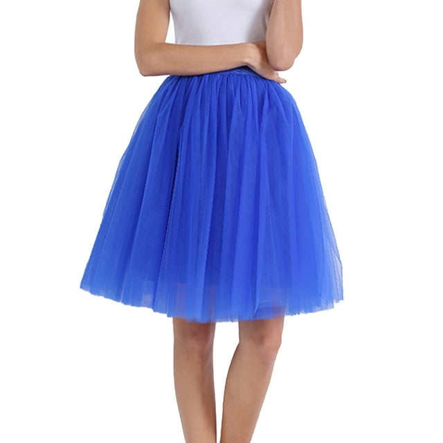 MSJUHEG Robe Tutu pour Femmes Jupes pour Femmes Robe Bleue Femmes Jupe Mini Jupe Maxi Polyester Bleu Foncé L
