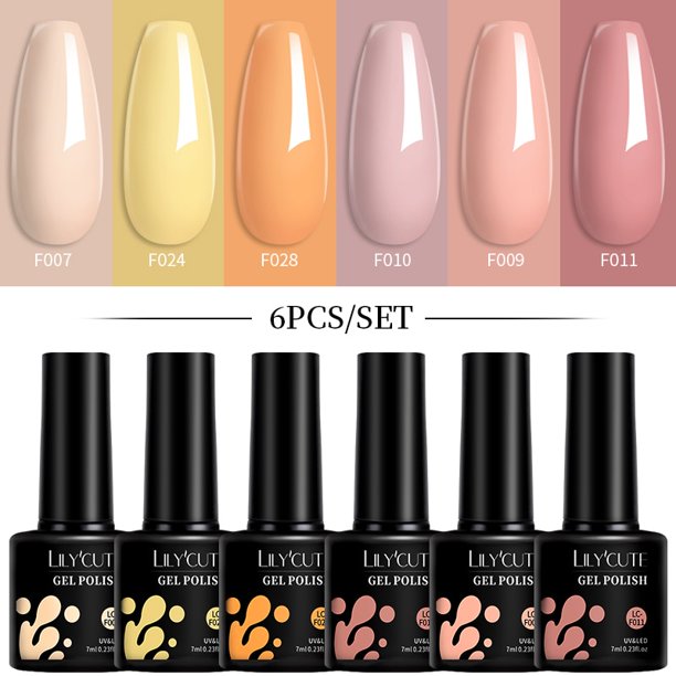 LILYCUTE 6 unids/set Macaron Gel esmalte de uñas Kit Primavera Verano 6 colores neón UV LED Nail Art Gel Semi permanente capa superior para Base Tan Jianjun unisex
