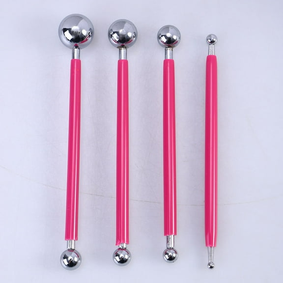 USHOBE 10Pcs Ceramics Dotting Tool For Watercolor Acrylic Oil Painting Diy Tools Pink Plastic Wood